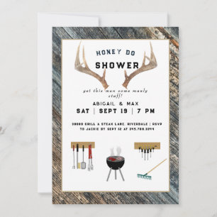 Invitation Noces de campagne pour couples en nid d'abeille