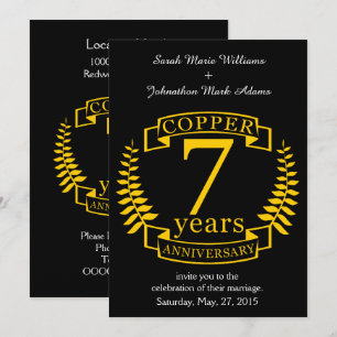 Invitation Noces de cuivre 7 ans