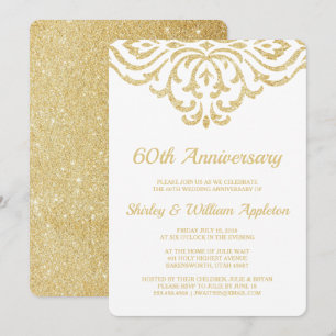 Invitation Noces de diamant élégantes et glamour vintage