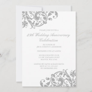 Invitation Noces de diamant tourbillon argenté