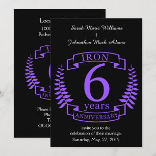 Invitation Noces de fer 6 ans