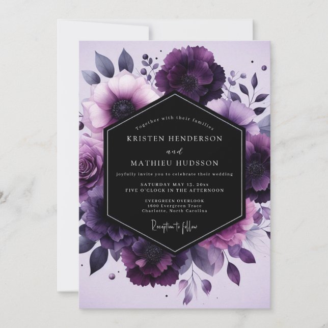 Invitation Noces de la Flore Nocturne Améthyste (Devant)
