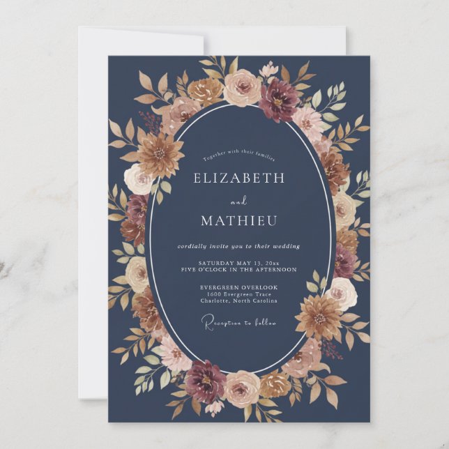 Invitation Noces de l'Étreinte Florale d'Améthyste de la Mari (Devant)