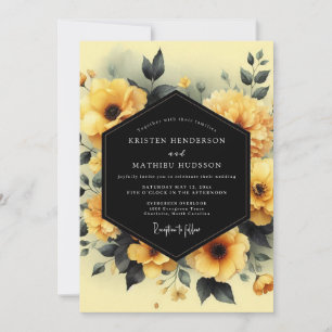 Invitation Noces de Mariage Ardoise Marigold