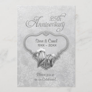 Invitation Noces de Mariage Argent Calla 25ème Anniversaire d
