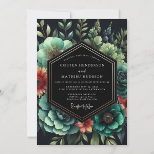 Invitation Noces de Nuit Orange Émeraude