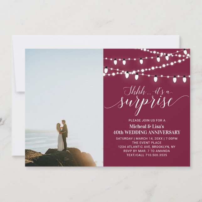 Invitation Noces de photo de 40 ans de mariage en Bourgogne (Devant)