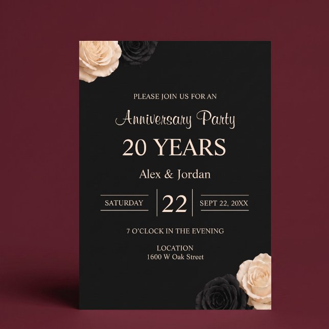 Invitation Noces de Rose Noire (Créateur téléchargé)