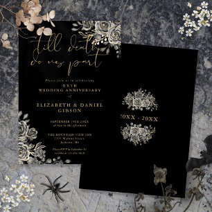Invitation Noces de Roses Florales Gothiques