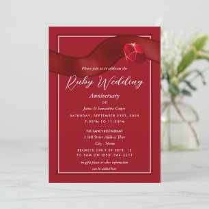 Invitation Noces de rubis, 40 ans de mariage