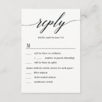 Noces de script moderne RSVP avec options de menu
