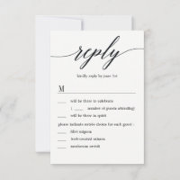 Noces de script moderne RSVP avec options de menu