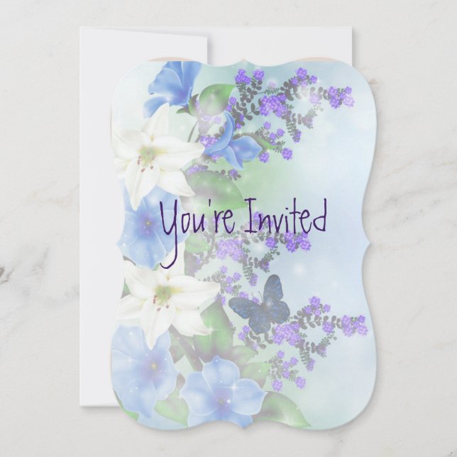 Invitation Noces de Trente Ans Asters Jardin Fleur (Devant)