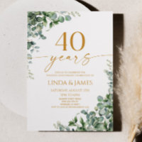 Noces de Verre d'Eucalyptus Vert 40ème Anniversair