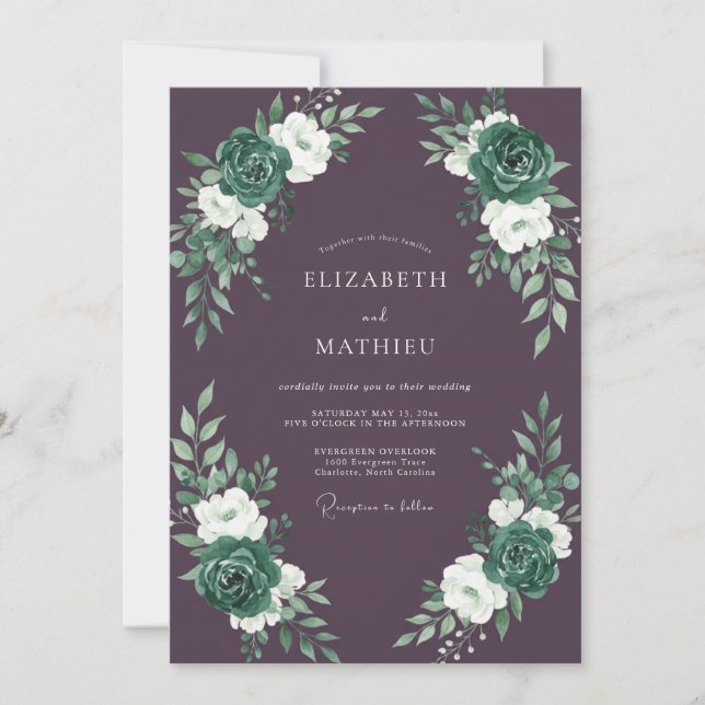 Invitation Noces d'hiver Divine Prune (Devant)