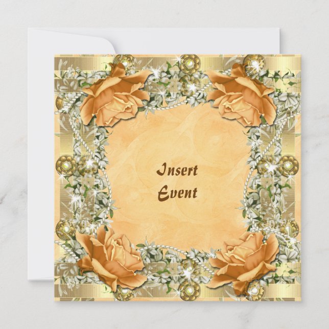 Invitation Noces d'or anniversaire de mariage engagement 50 a (Devant)
