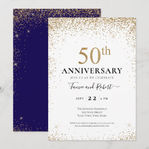Invitation Noces d'or Cinquantième Anniversaire de Mariage