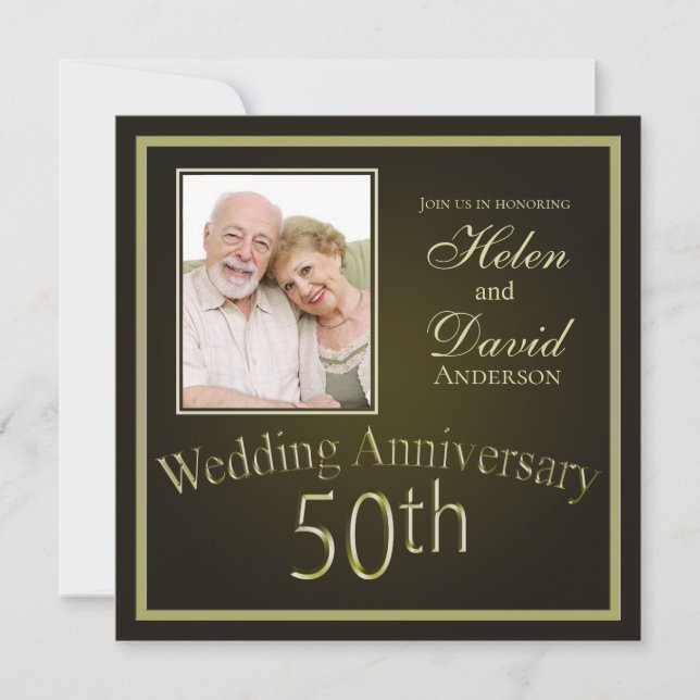 Invitation Noces d'or de mariage 50e anniversaire (Devant)
