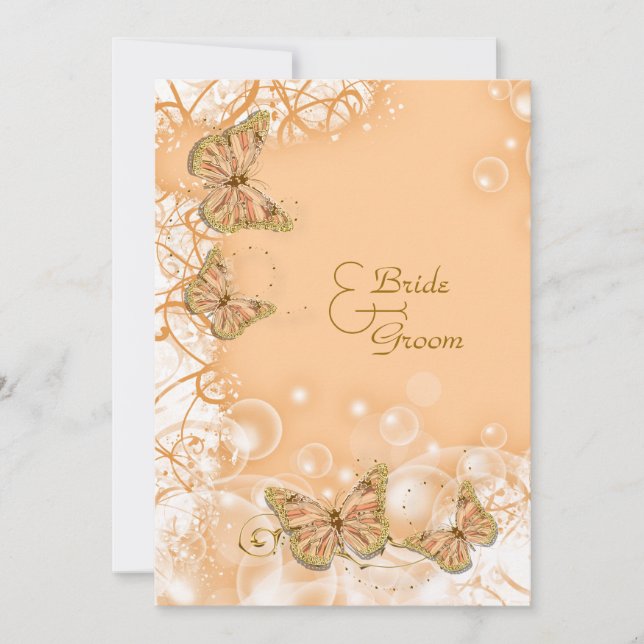 Invitation Noces d'or de mariage de fiançailles de pêche (Devant)