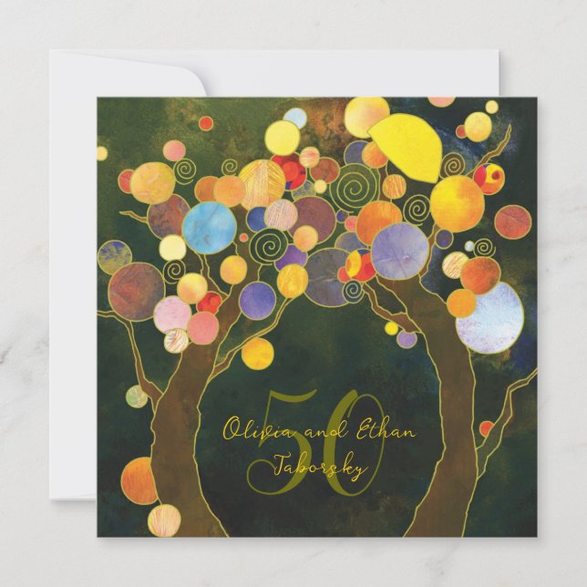 Invitation Noces d'or des 50 ans de mariage des Love Trees (Devant)