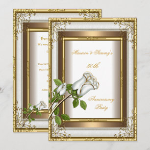 Invitation Noces d'or Élégant 2ème 50e Anniversaire de Mariag