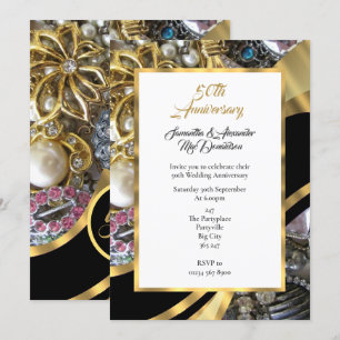 Invitation Noces d'or élégantes