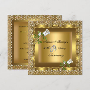 Invitation Noces d'or élégantes 50e anniversaire de mariage
