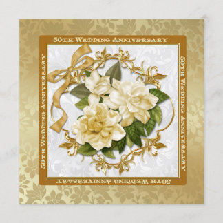 Invitation Noces d'or Floral  50e Anniversaire de Mariage