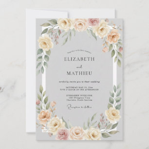 Invitation Noces Douces Fleur de Pêcher