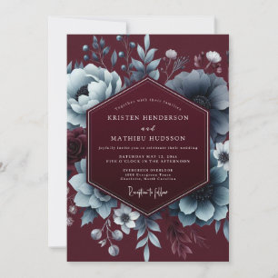 Invitation Noces Élégance Floraison Bourguignonne