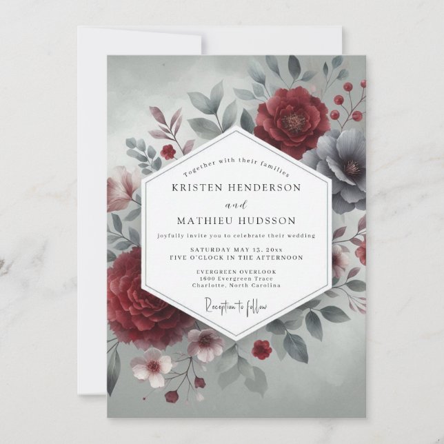 Invitation Noces Fleur de Crépuscule de Sable (Devant)