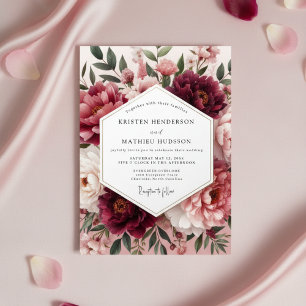 Invitation Noces Florales de Romance aux Pivoines de Bourgogn
