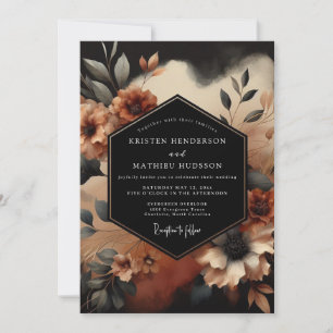 Invitation Noces Florales Nocturne Terracotta