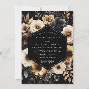 Invitation Noces Nocturne Crème Charbon