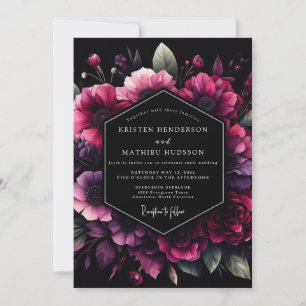 Invitation Noces Nocturne Magenta Bloom