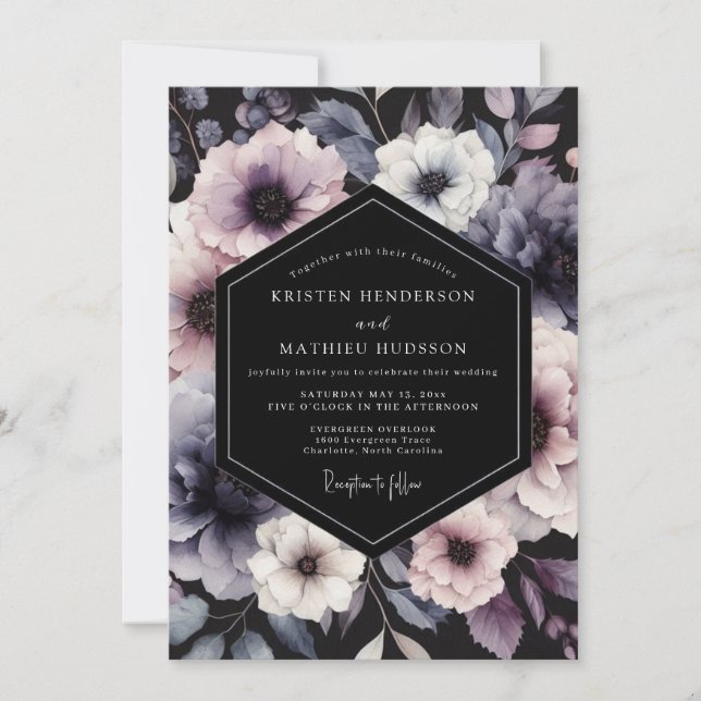 Invitation Noces Nocturne Periwinkle Prune (Devant)