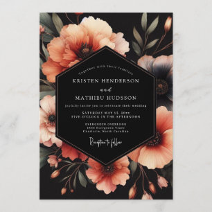Invitation Noces Nocturne Slate Peach