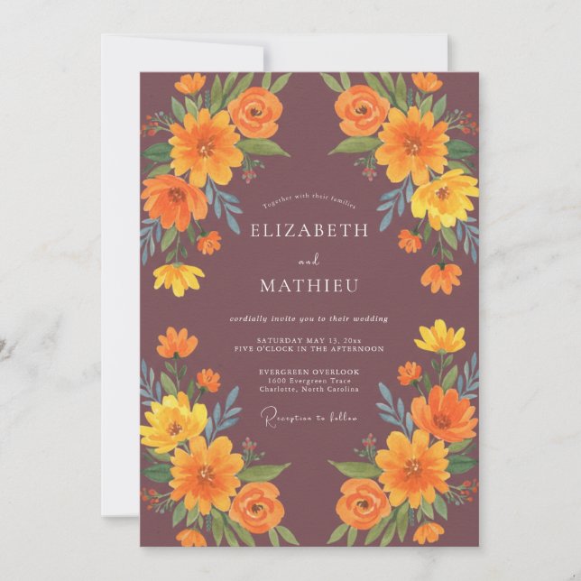 Invitation Noces Ochre Souci Eucalyptus (Devant)