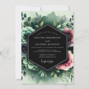 Invitation Noces ombrales mauves viridiennes