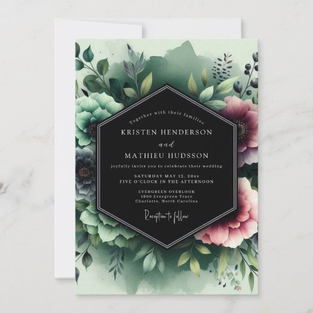 Invitation Noces ombrales mauves viridiennes (Devant)