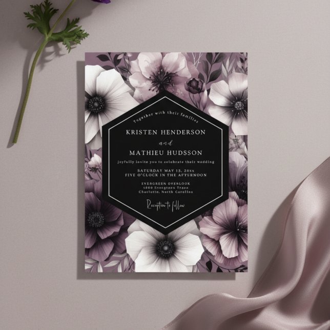Invitation Noces Romantiques Fleur de Prunier Humeur (Créateur téléchargé)