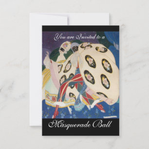 INVITATION NOCTURNE AVEC MASQUES, MASQUERADE MARDI GRAS