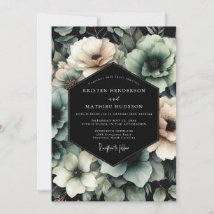 Invitation Nocturne de mariage au charbon de bois et sauge