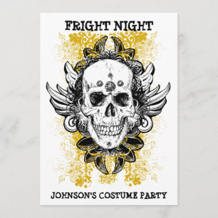 Invitation nocturne d'un crâne de Grunge