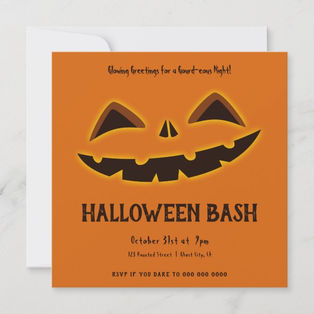 Invitation Nocturne Gourde d'Halloween (Devant)