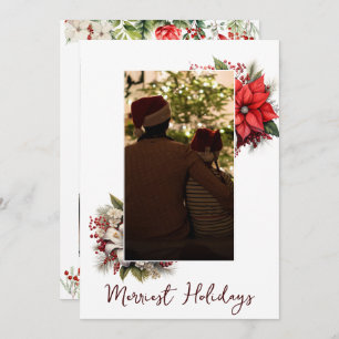 Invitation Noël 3 photo aquarelle botanique floral