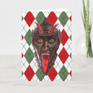 Invitation Noël à carreaux Krampus