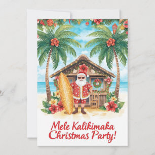 Invitation Noël à Hawaï fête d'Hawaï “Mele Kalikimaka!”