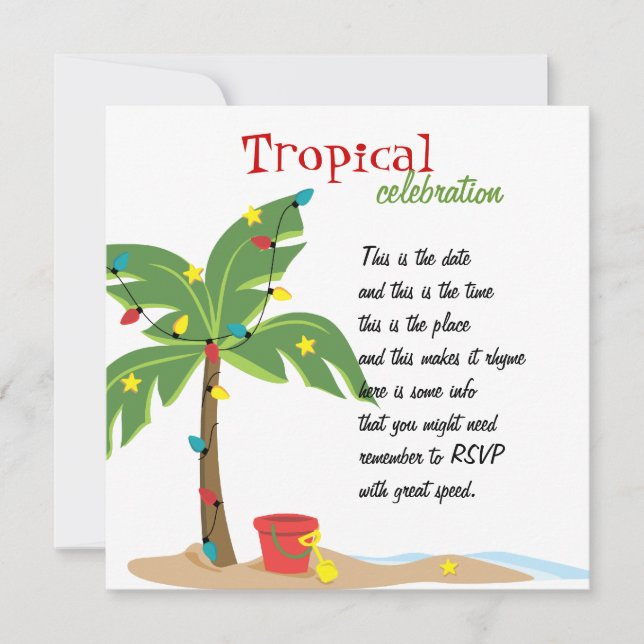 Invitation Noël à la plage (Devant)