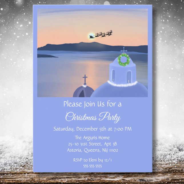 Invitation Noël à Santorin, Grèce avec le Père Noël (Créateur téléchargé)